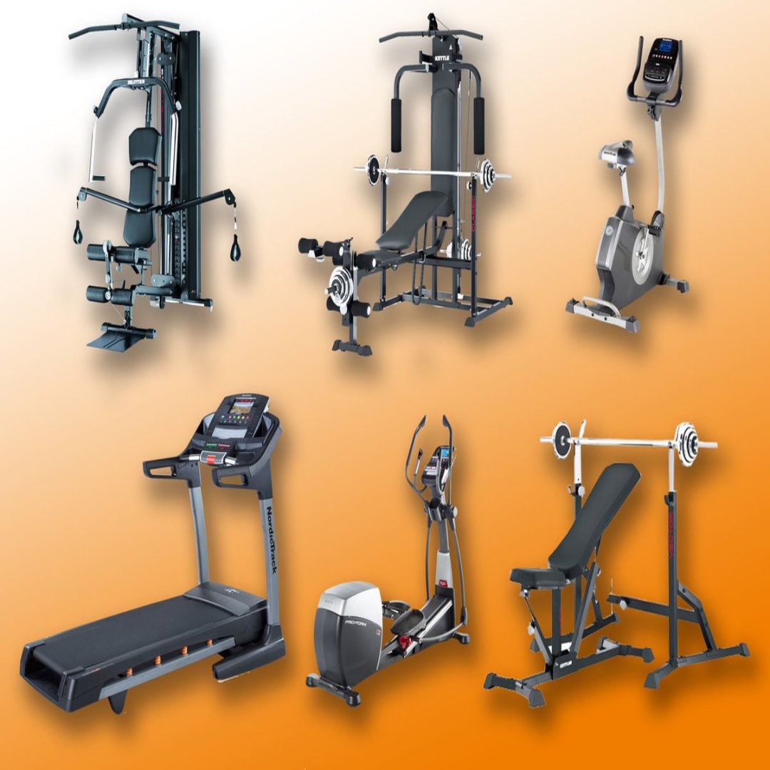 Modern sports club interior with fitness equipment